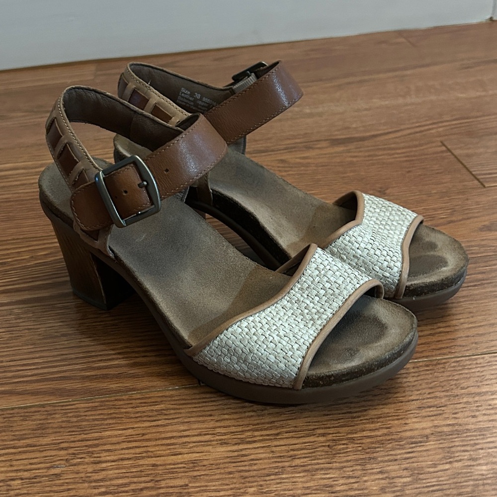 Brown and Cream Dansko Sandals - Picture 2 of 10